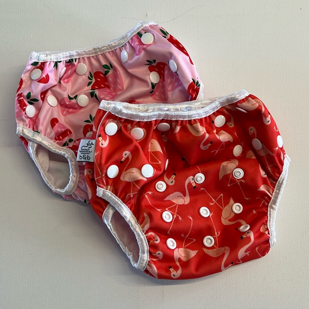 Bundle of Reusable & Adjustable Swim Diaper/Cloth Diaper Cover 0-36 months EUC